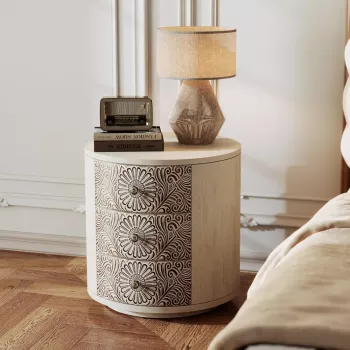 Elegant 3-Drawer Side Table for Tidy Small Spaces